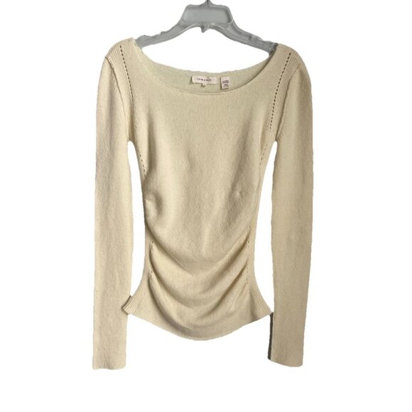 Inhabit Ivory Cashmere Blend Long Sleeve Fitted Sweater - Picture 1 of 6